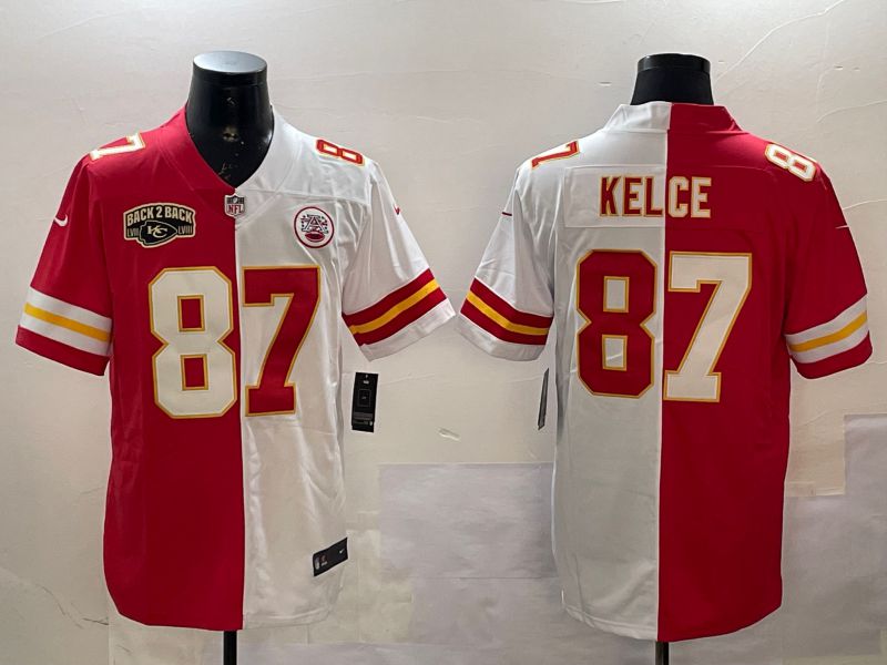 Men Kansas City Chiefs #87 Kelce White red 2025 Nike Vapor Limited NFL Jersey style 2->youth nfl jersey->Youth Jersey